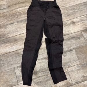 Black Lululemon slim leg studio pant